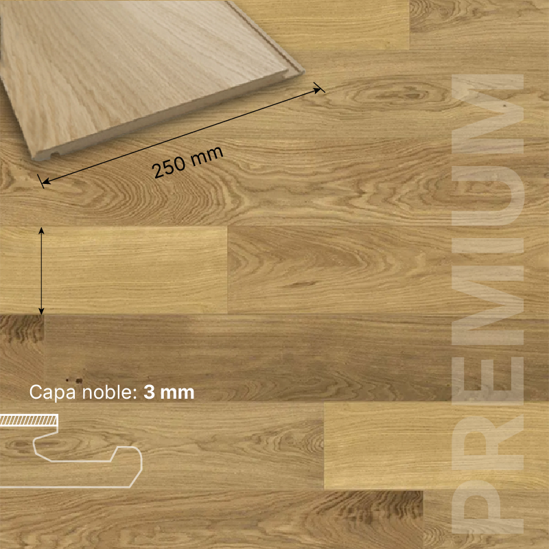 ROBLE FLOTANTE HDF - 14/3 - XL PREMIUM 250